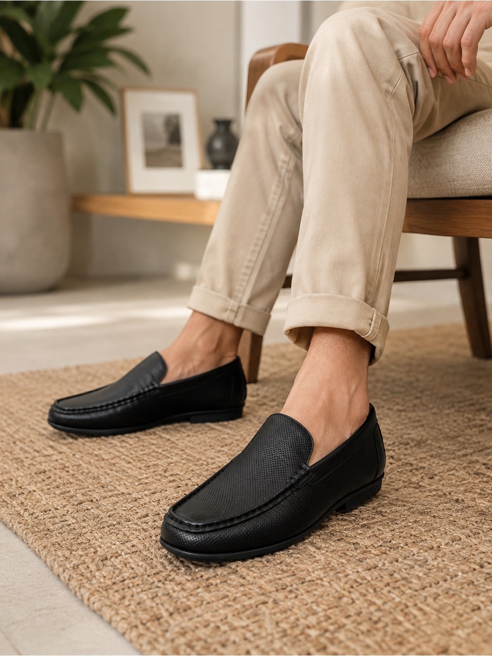 Steve Madden Men’s Black Loafers Slip On Moccasins Size 7